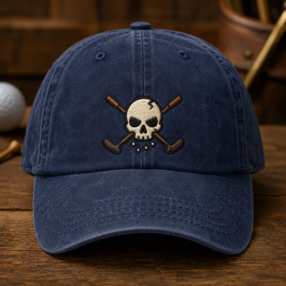 Skull Golf Clubs Washed Cap - washed cap - side view