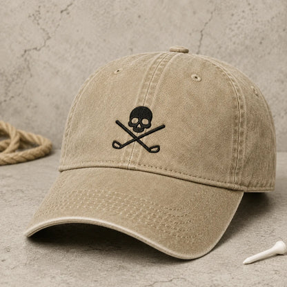 Skull Golf Washed Cap - washed cap - front view