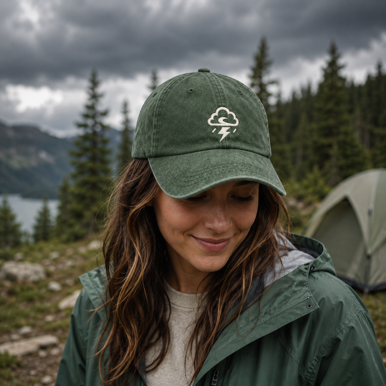 Skye Storm Cloud Embroidered Washed Cap - Washed Cap - alternate angle