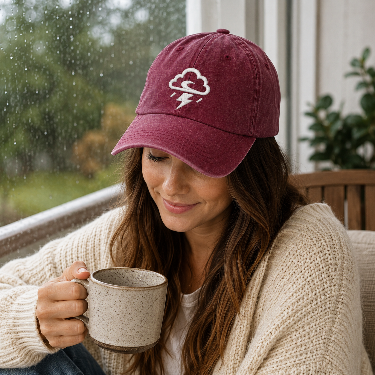 Skye Storm Cloud Embroidered Washed Cap - Washed Cap - detail