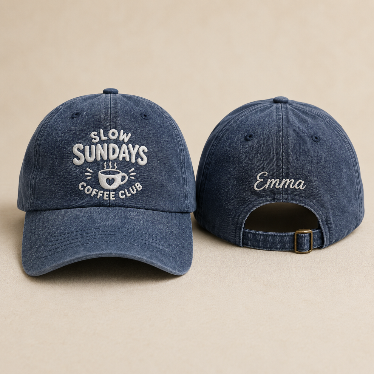 Slow Sundays Coffee Club Washed Cap - Washed Cap - front view