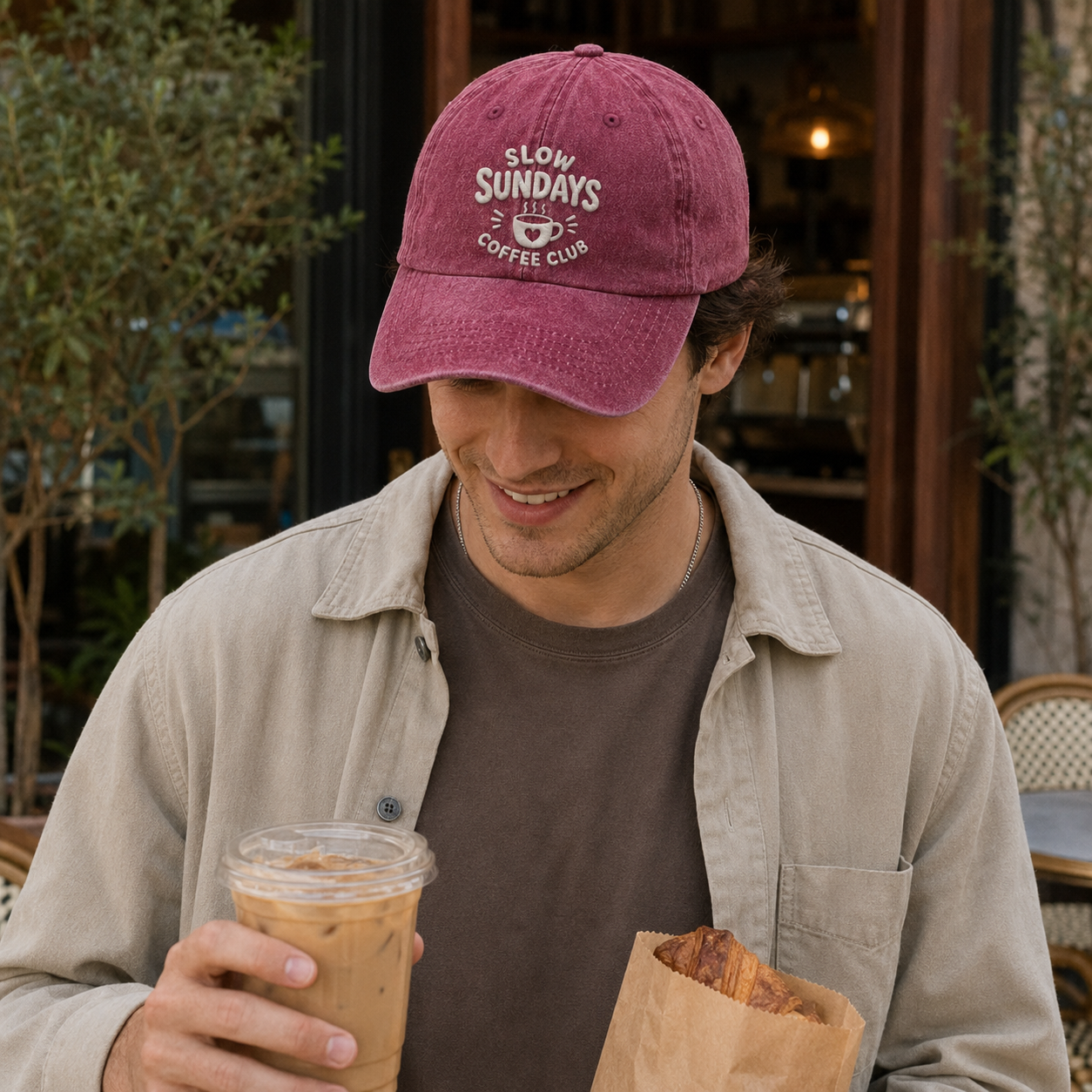 Slow Sundays Coffee Club Washed Cap - Washed Cap - lifestyle