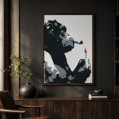 Smoking Chimp Graffiti Wall Art Decor - Wall Art Decor - view 11