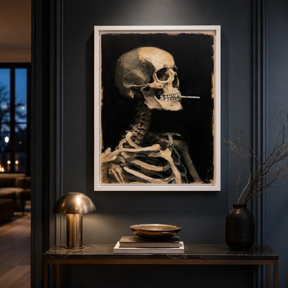 Smoking Skeleton Oil Painting Wall Art Decor - Wall Art Decor - lifestyle