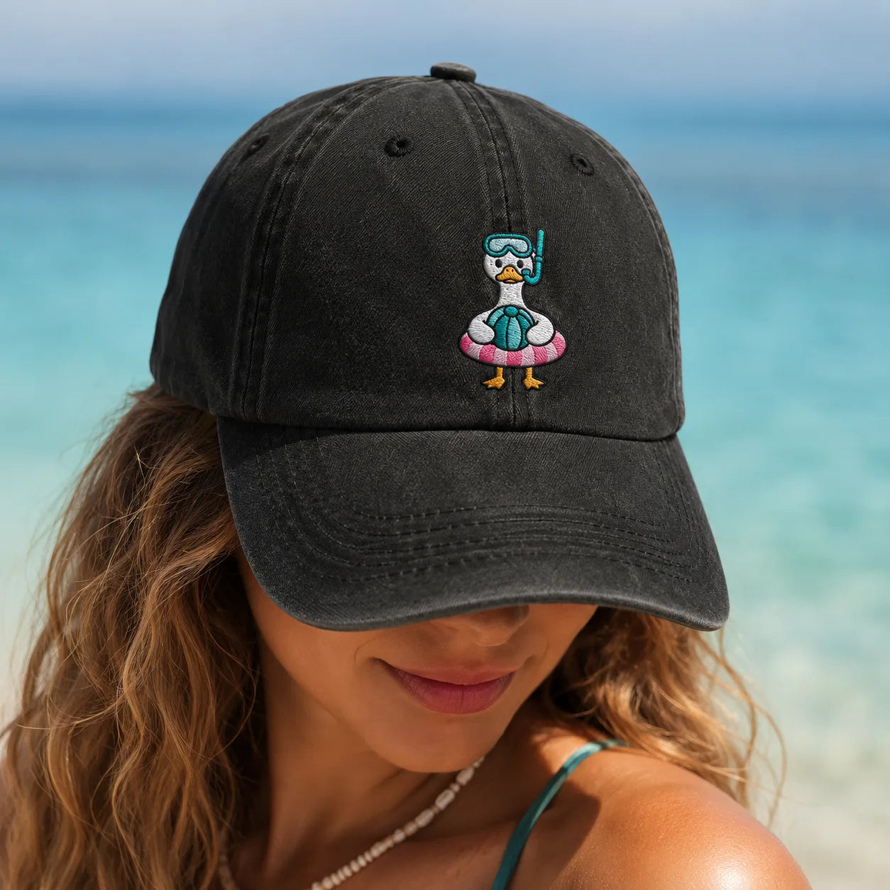 Snorkel Duck Washed Cap - washed cap - detail