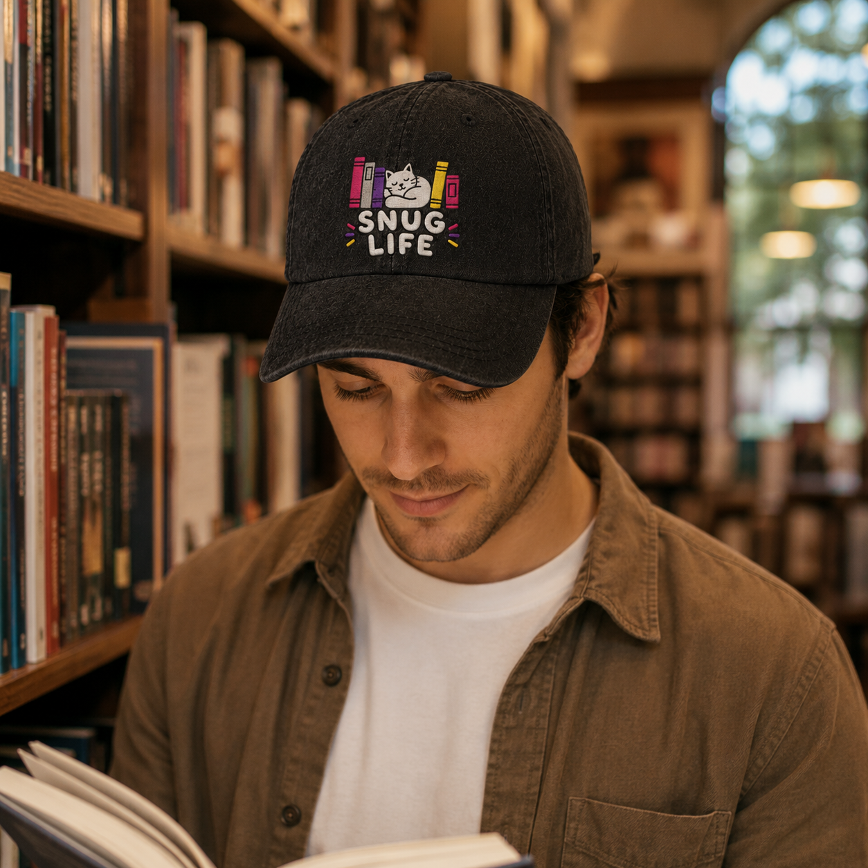 Snug Life Cat Washed Cap - Washed Cap - lifestyle