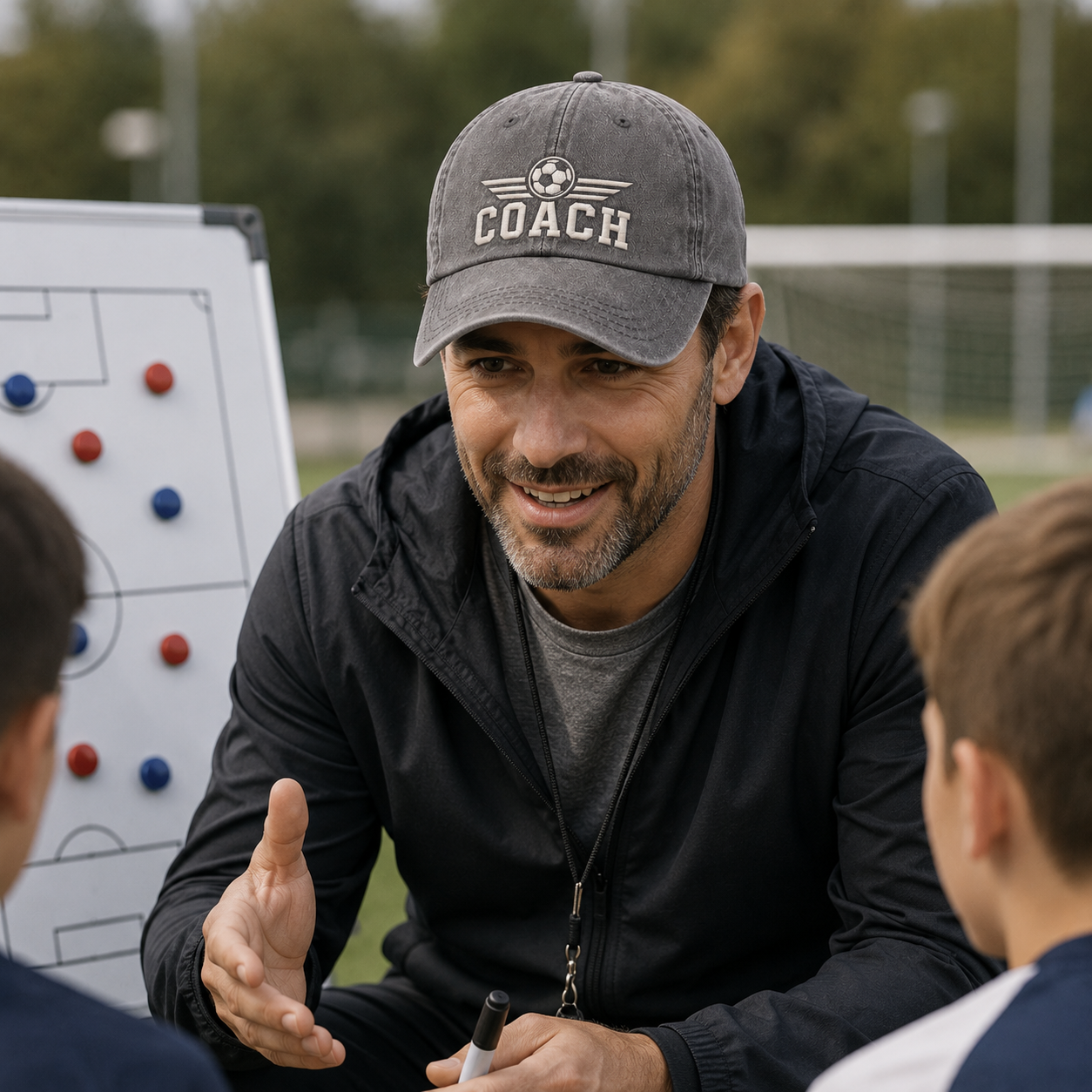 Soccer Coach Embroidered Washed Cap - Washed Cap - alternate angle