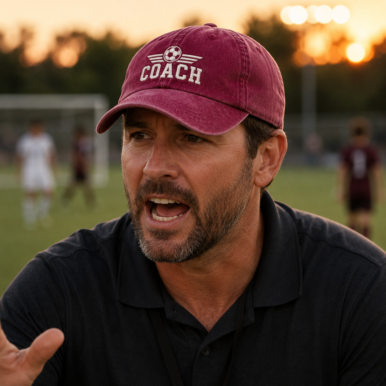 Soccer Coach Embroidered Washed Cap - Washed Cap - lifestyle