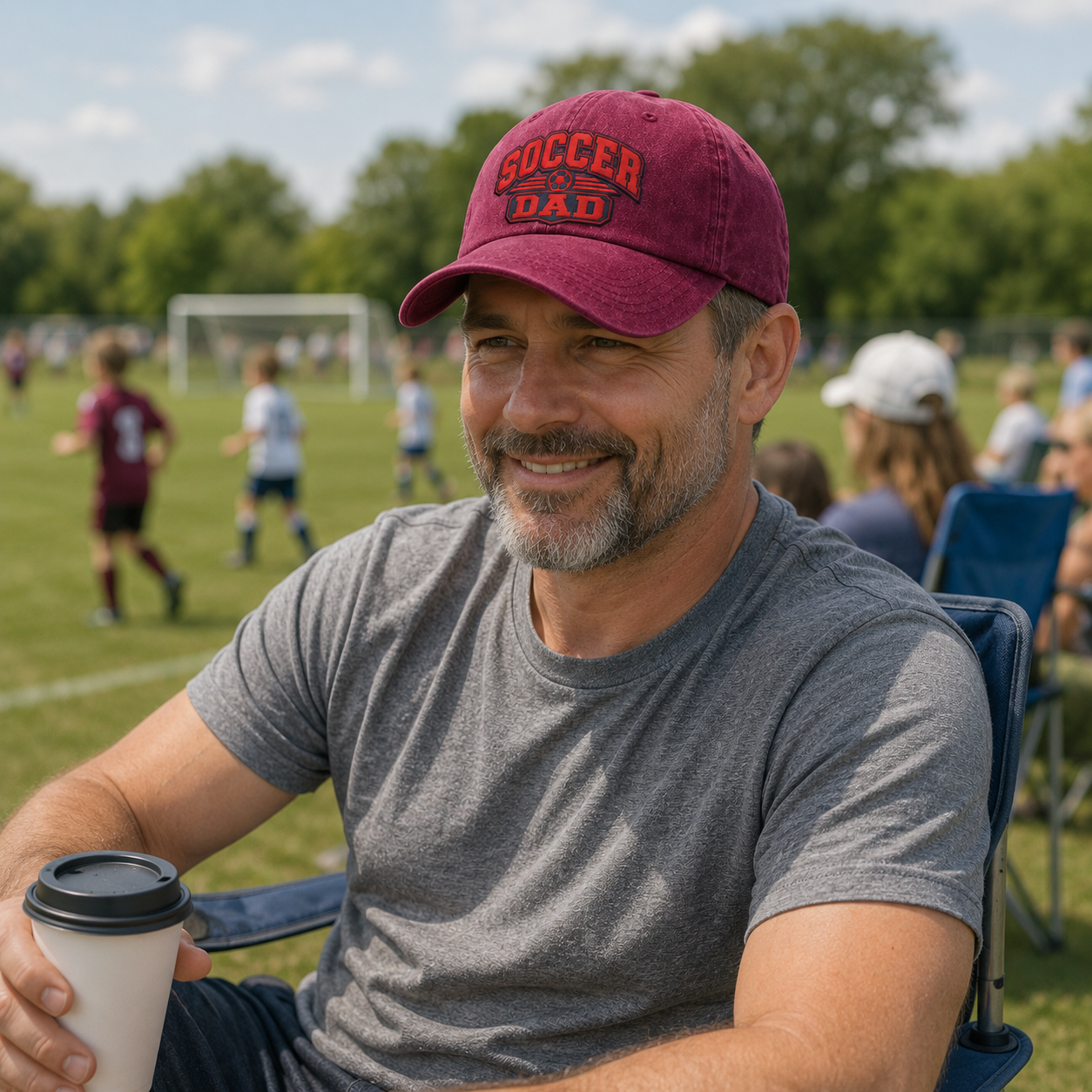 Soccer Dad Embroidered Washed Cap - Washed Cap - detail