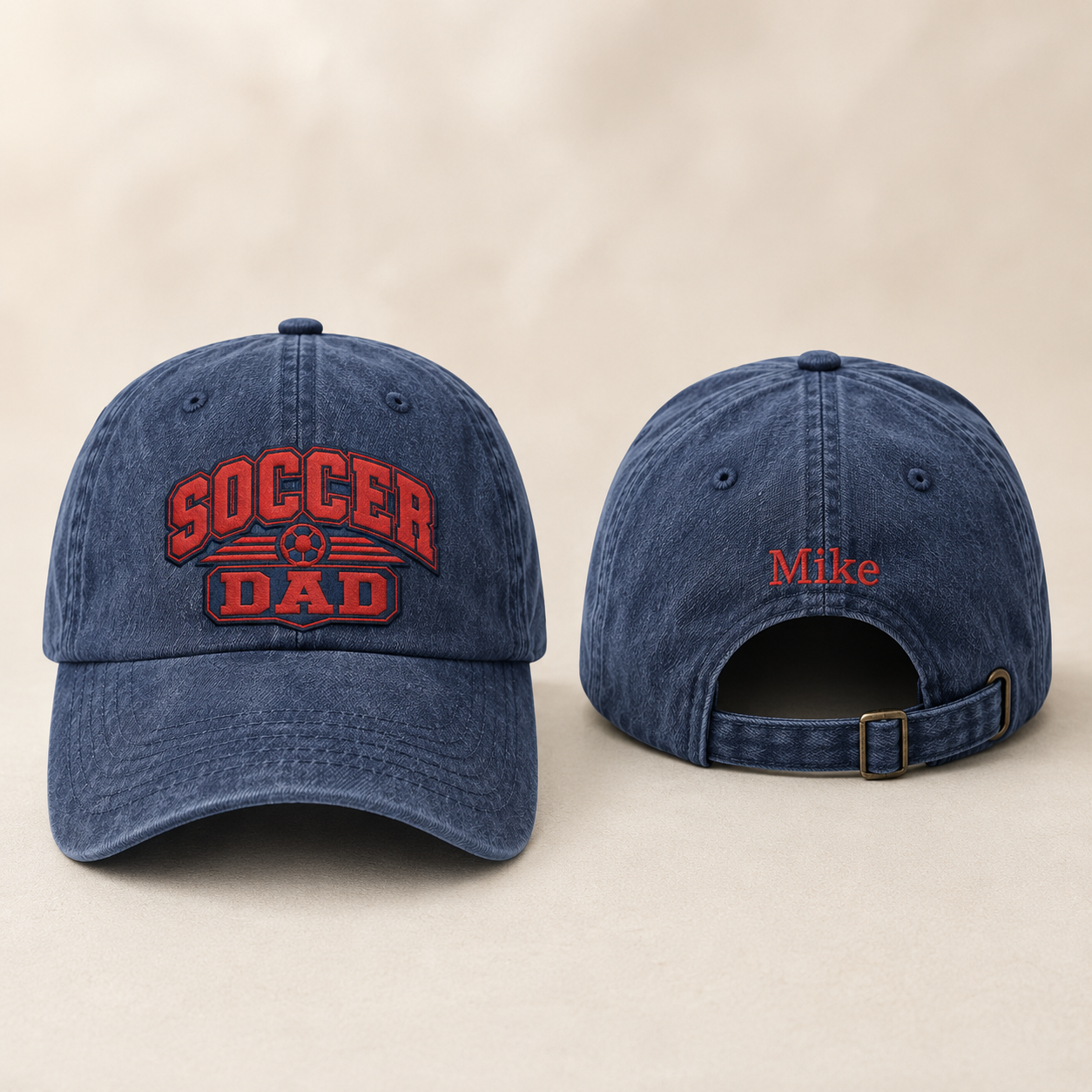 Soccer Dad Embroidered Washed Cap - Washed Cap - front view