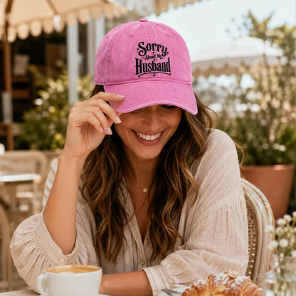 Sorry About My Husband Washed Cap - Washed Cap - lifestyle