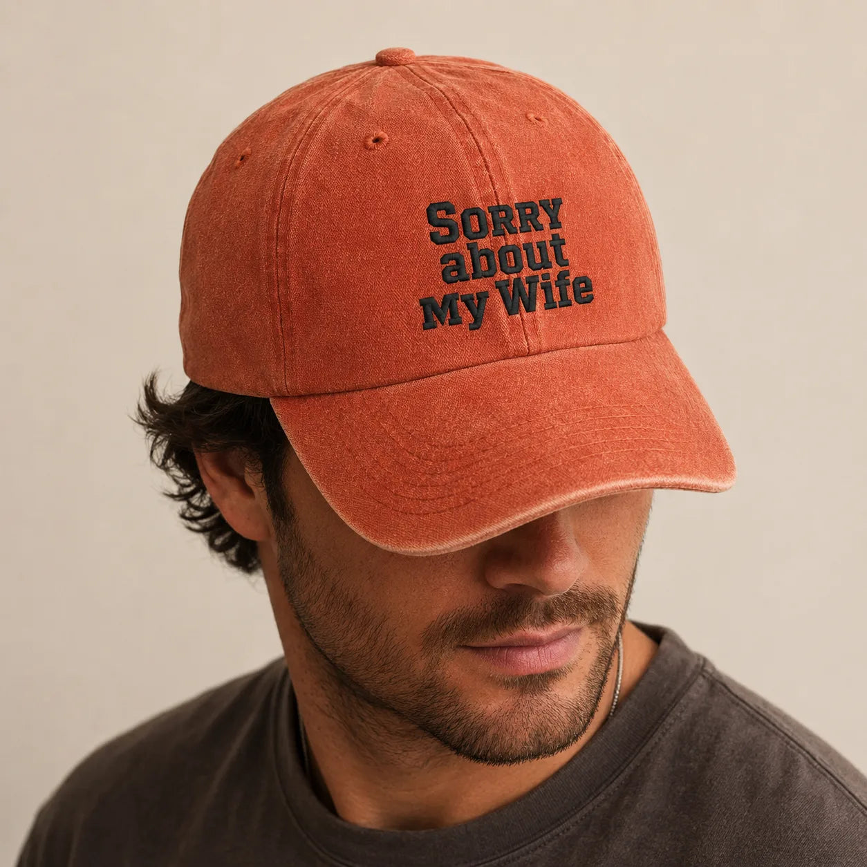 Sorry about My Wife Washed Cap - washed cap - alternate angle