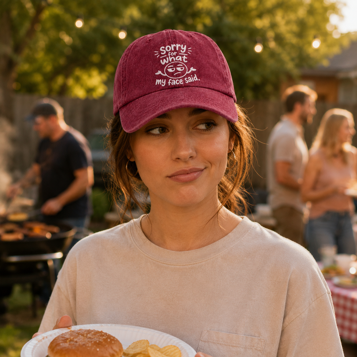 Sorry What My Face Said Washed Cap - Washed Cap - detail