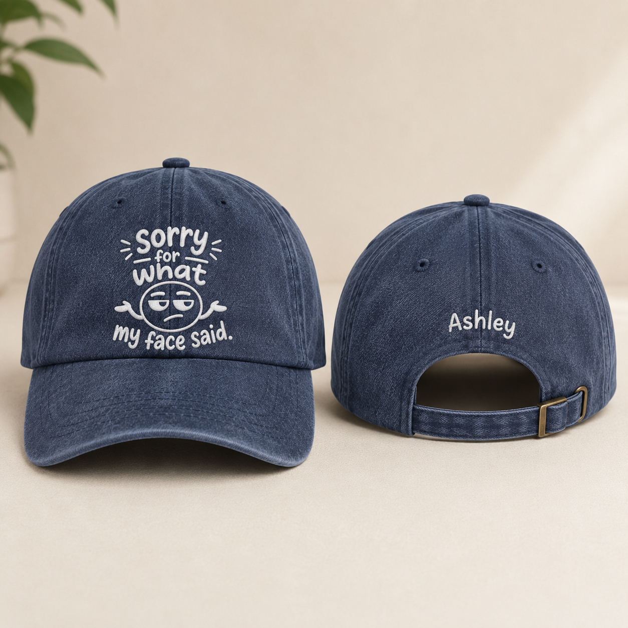 Sorry What My Face Said Washed Cap - Washed Cap - front view