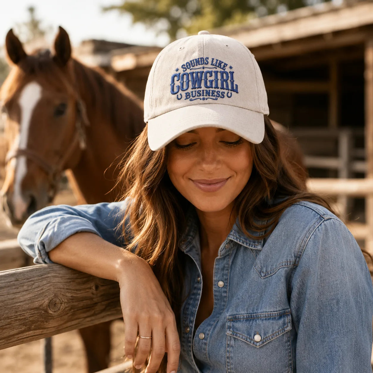 Sounds Like a Cowgirl Business Washed Cap - Washed Cap - side view