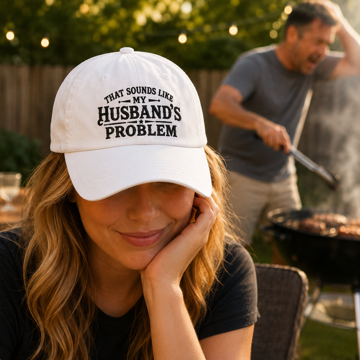 Sounds Like Husband's Problem Washed Cap - Washed Cap - lifestyle
