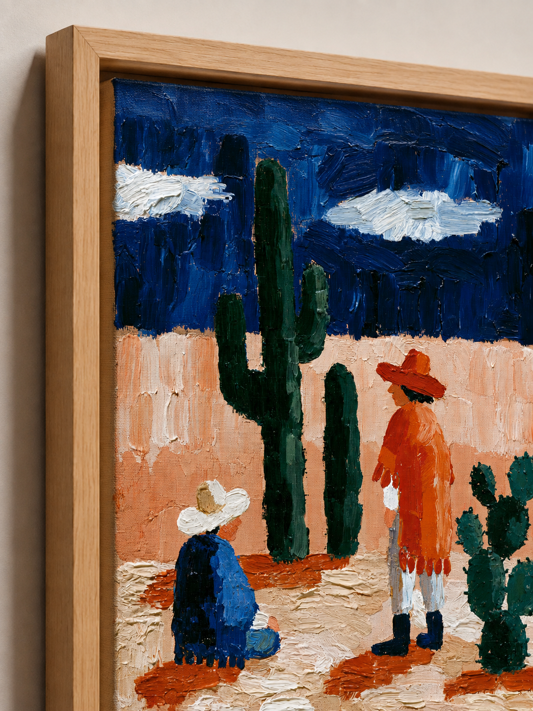 Affiche Western Mexicain - Wall Art Decor - detail view - southwestern desert art print, cobalt desert wall decor