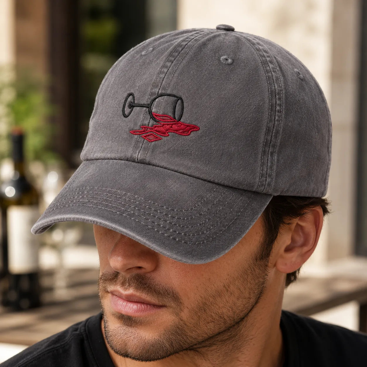 Spilled Red Wine Washed Cap - washed cap - alternate angle