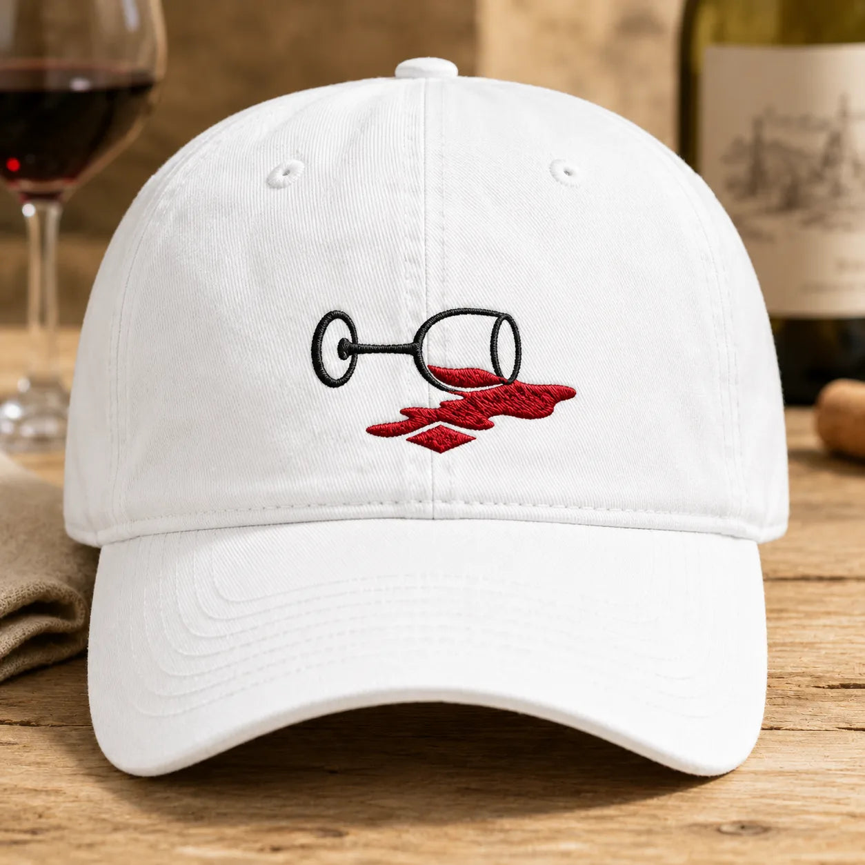 Spilled Red Wine Washed Cap - washed cap - side view