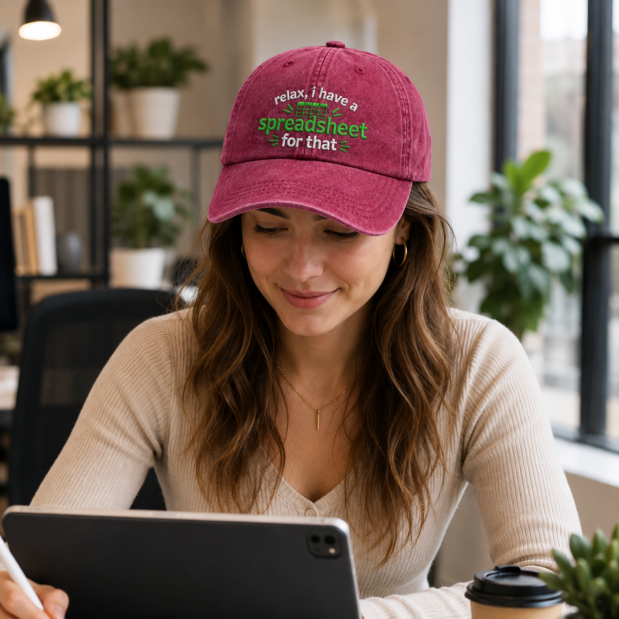 Spreadsheet For That Embroidered Washed Cap - Washed Cap - lifestyle