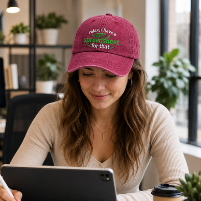 Spreadsheet For That Embroidered Washed Cap - Washed Cap - lifestyle