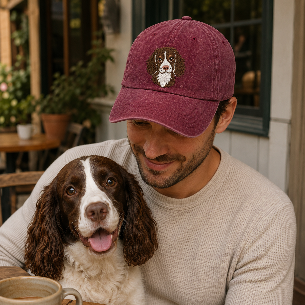 Springer Spaniel Portrait Washed Cap - Washed Cap - lifestyle