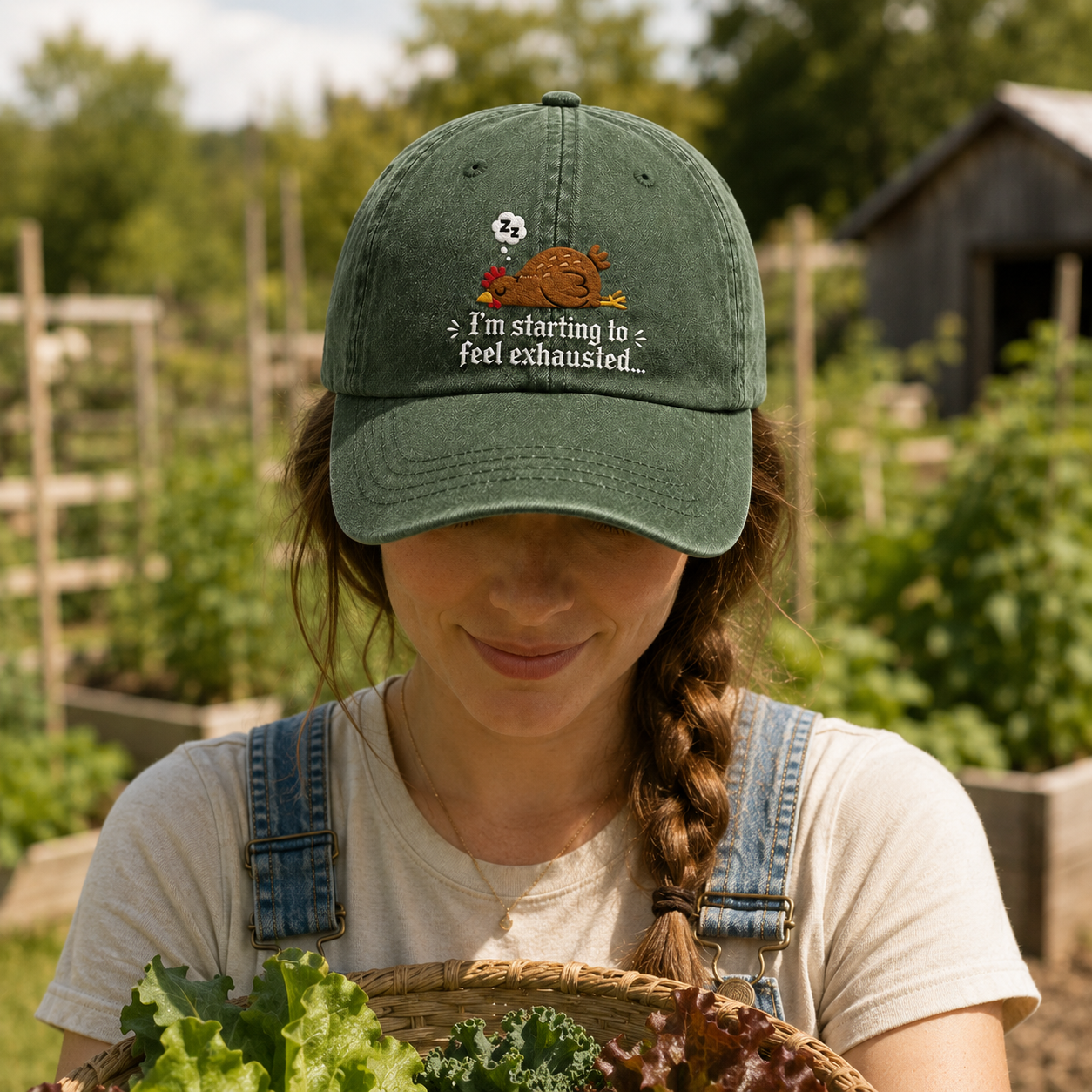 Starting To Feel Exhausted Embroidered Washed Cap - Washed Cap - alternate angle