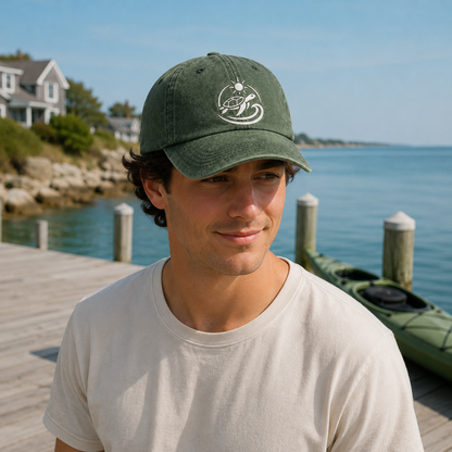 Summer Sea Turtle Washed Cap - Washed Cap - lifestyle