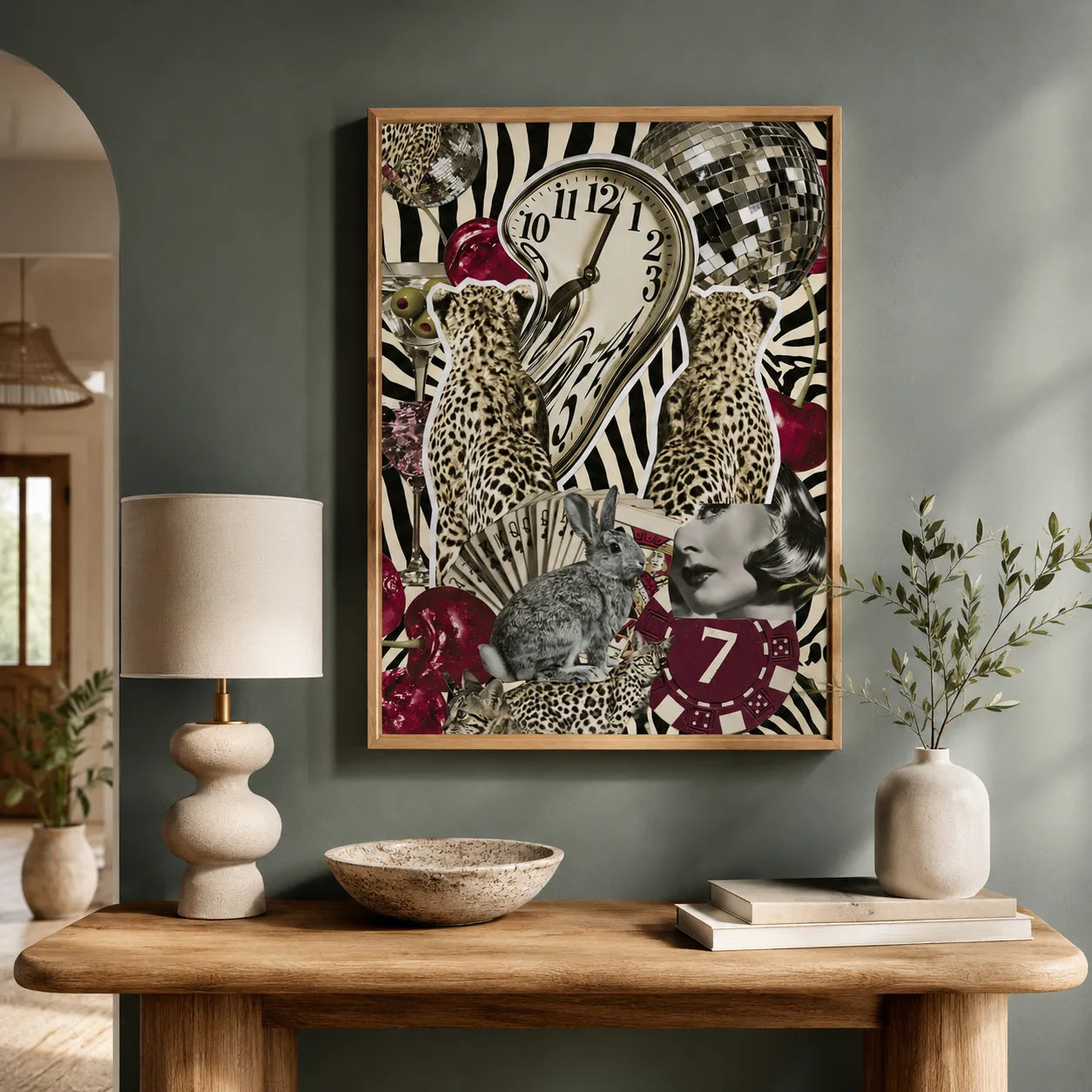 Surreal Leopard Casino Collage Wall Art Decor - Wall Art Decor - view 11