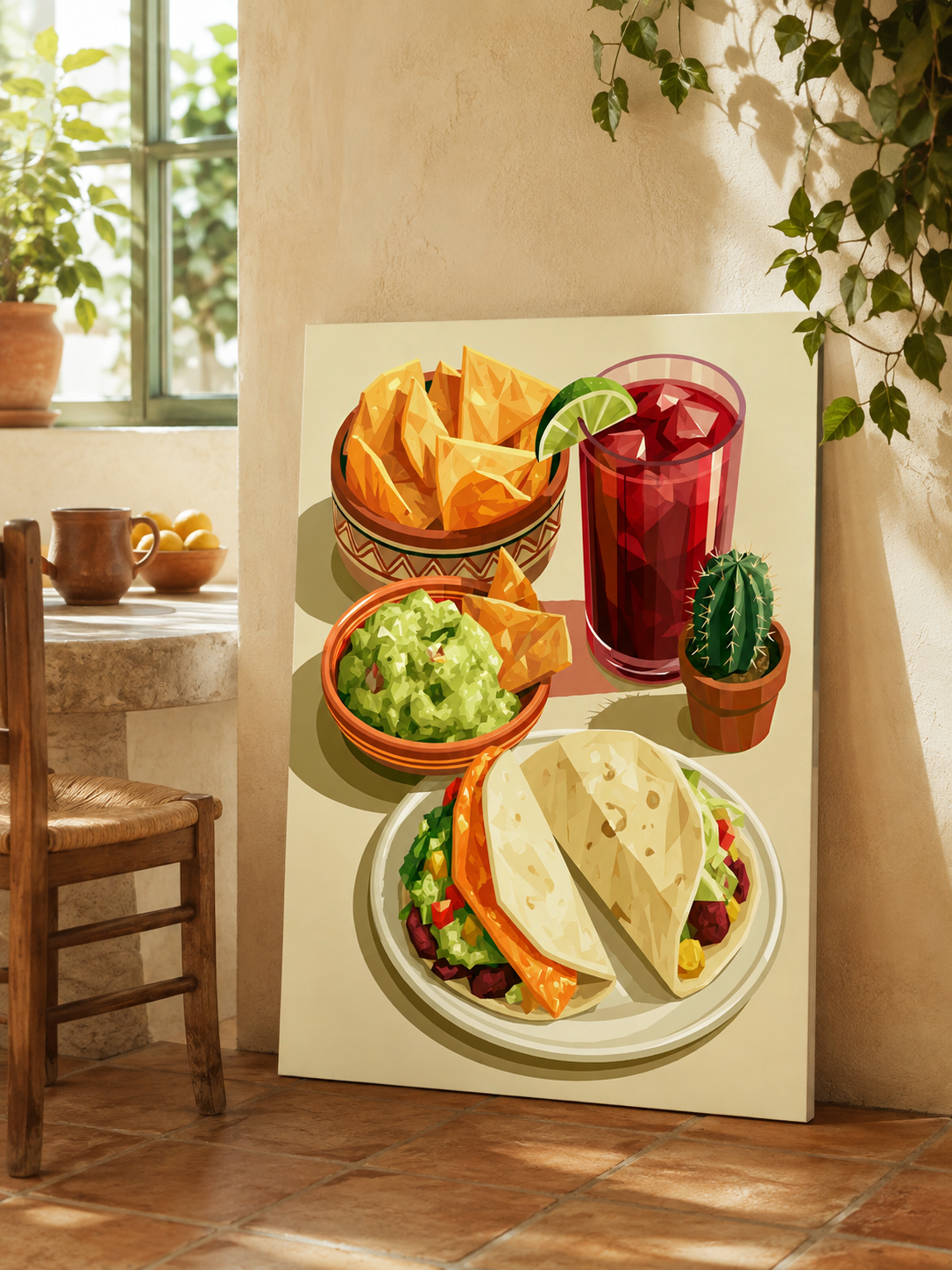 Tacos Mexicanos Póster - Wall Art Decor - close-up - taco kitchen wall art, mexican food poster