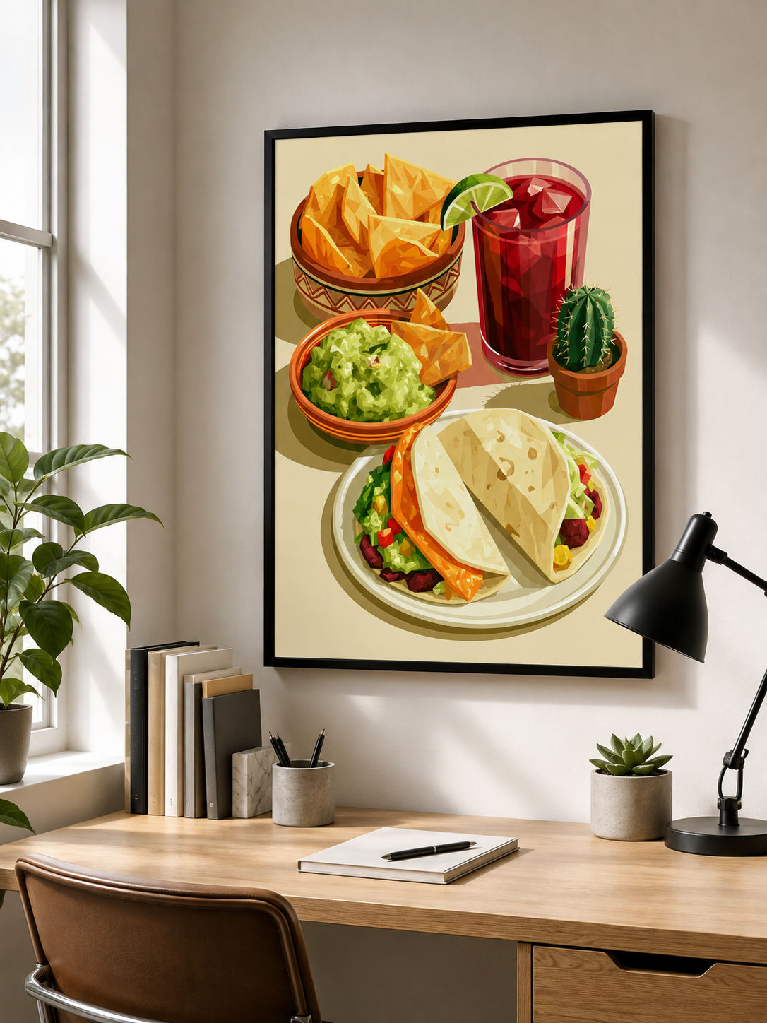 Tacos Mexicanos Póster - Wall Art Decor - front view - taco kitchen wall art, mexican food poster