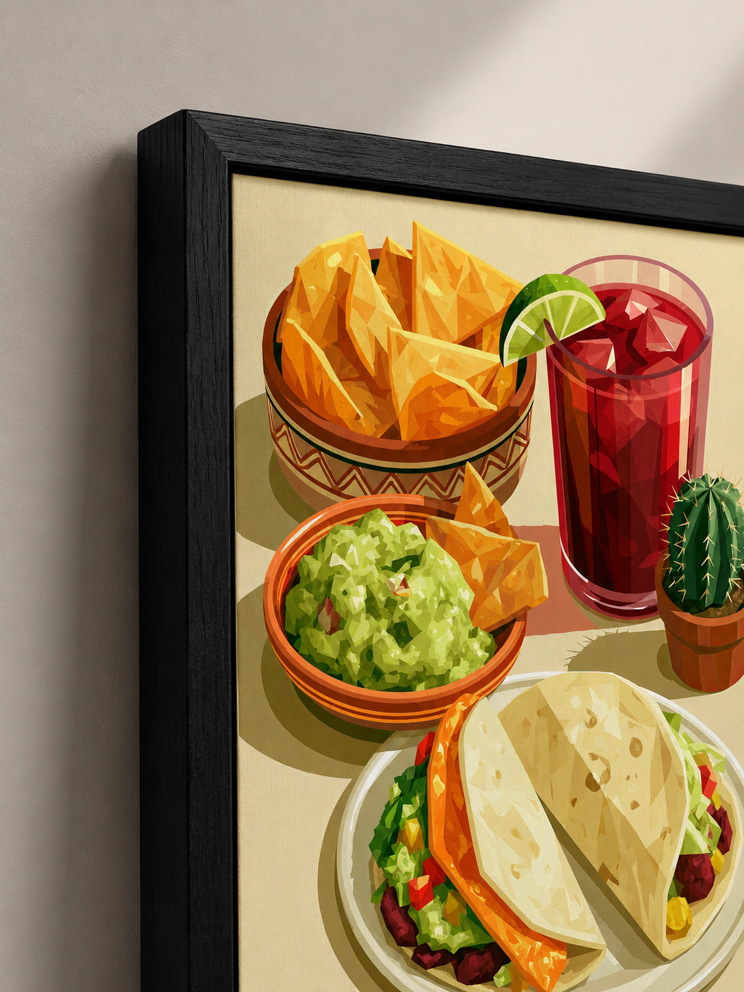 Tacos Mexicanos Póster - Wall Art Decor - detail view - taco kitchen wall art, mexican food poster