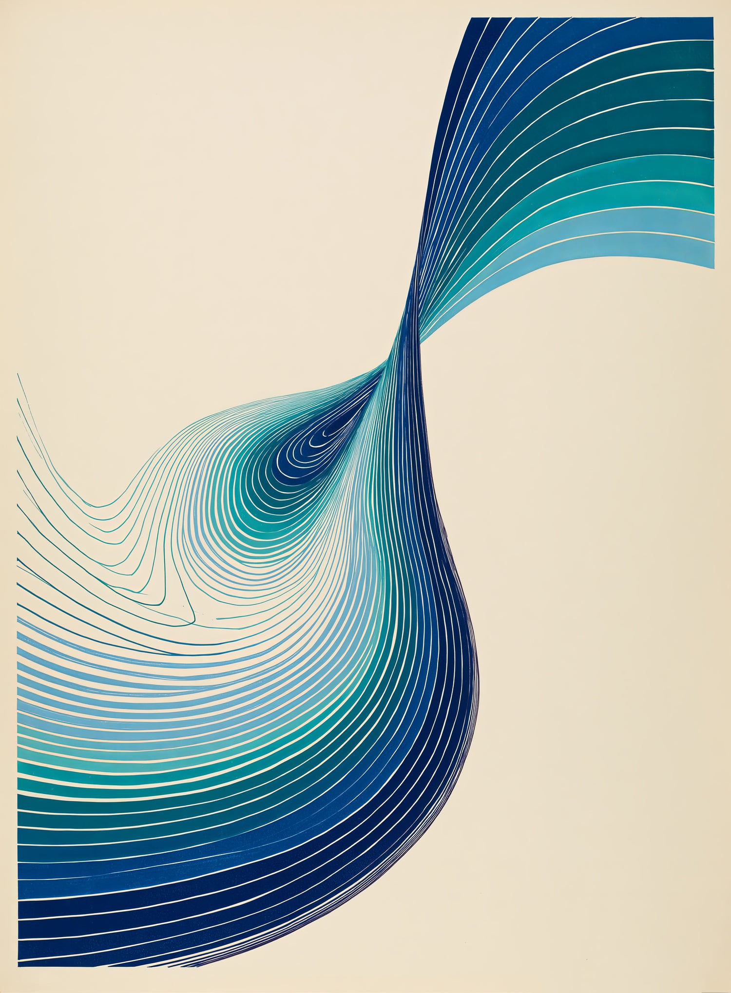 Teal Abstract Wall Art - Wall Art Decor - front view - teal abstract wall art, blue geometric poster