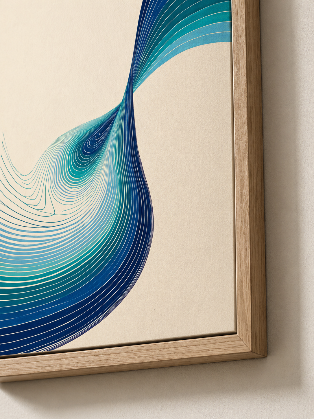 Bleu Turquoise Déco Murale - Wall Art Decor - detail view - teal abstract wall art, blue geometric poster