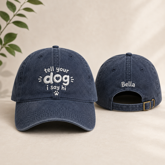 Tell Your Dog Washed Cap - Washed Cap - front view