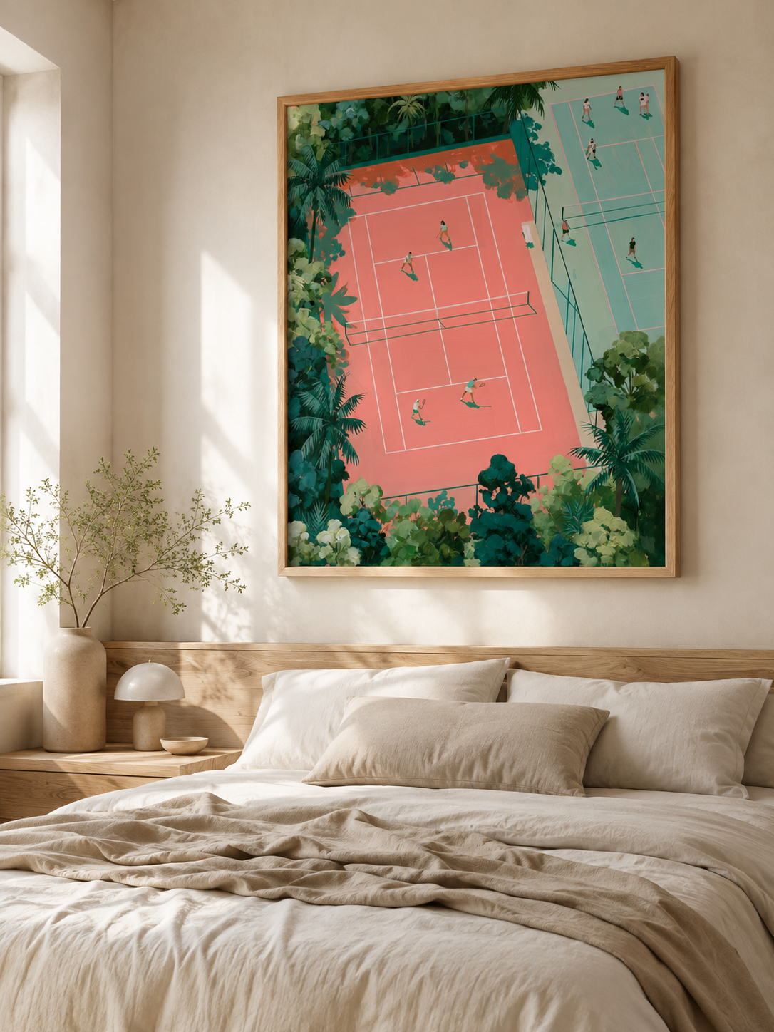 Tennis Court Wall Art - Wall Art Decor - lifestyle shot - tennis court wall art, tennis art print