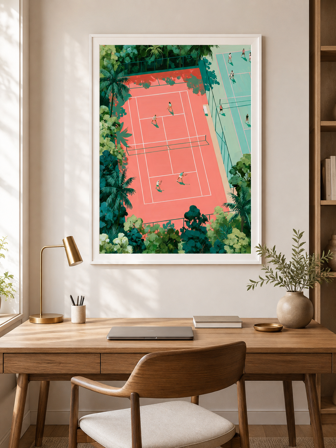 Tennis Court Wall Art - Wall Art Decor - close-up - tennis court wall art, tennis art print