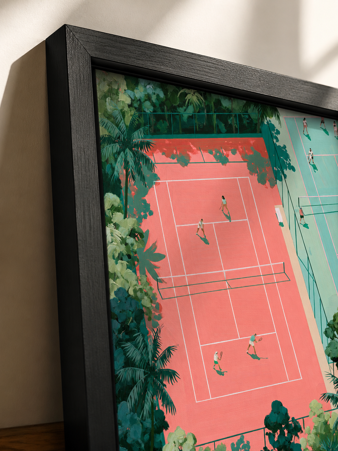 Tennis Court Wall Art - Wall Art Decor - detail view - tennis court wall art, tennis art print