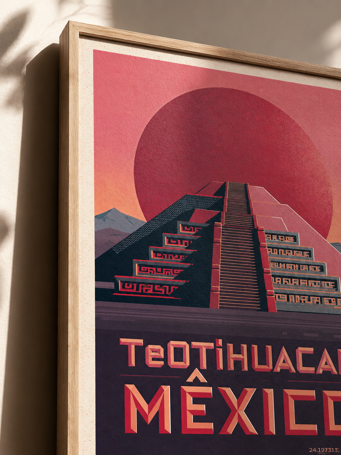 Teotihuacan Mexiko Poster - Wall Art Decor - close-up - teotihuacan mexico poster, mexico travel wall art