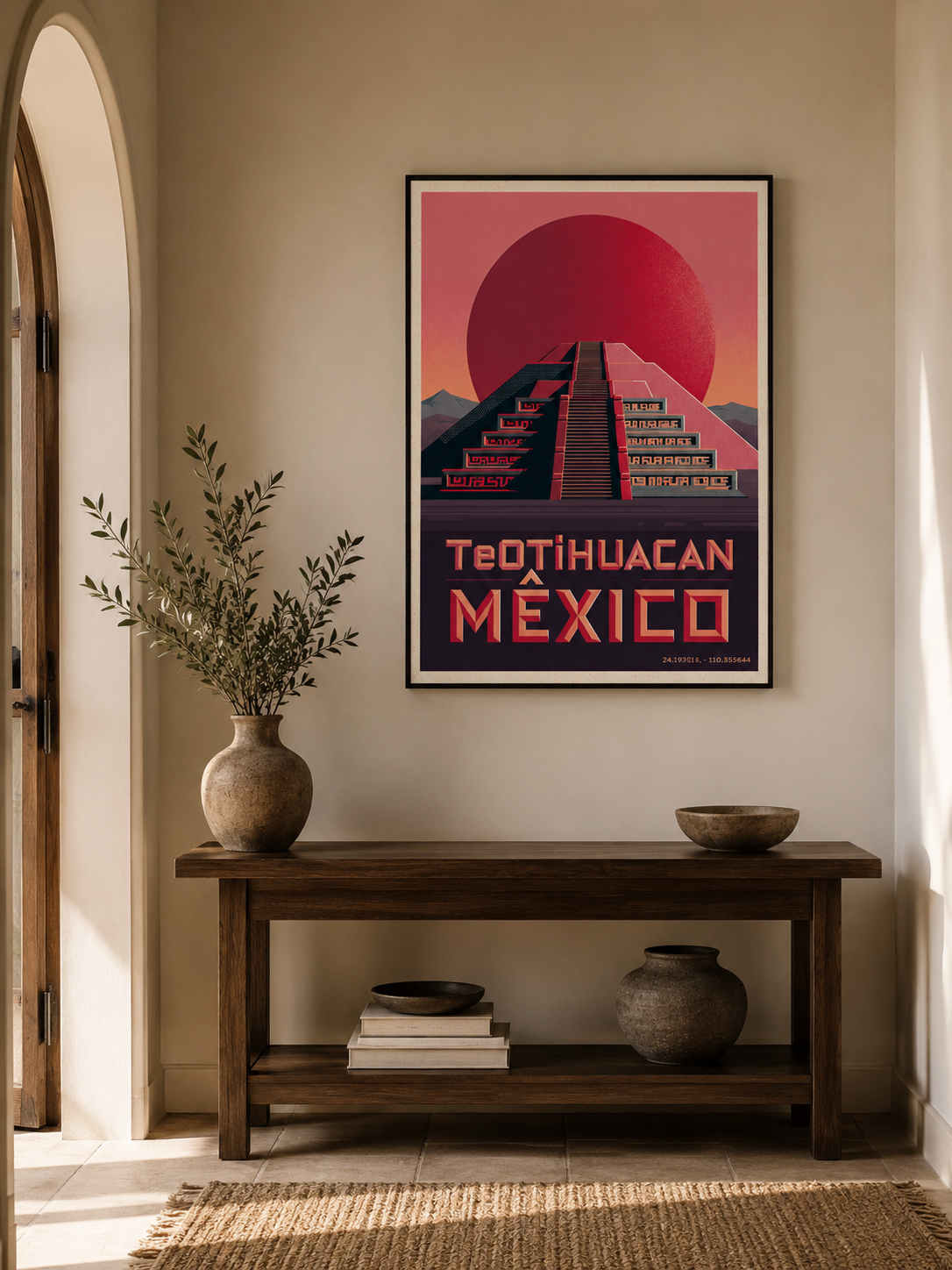 Teotihuacan Mexiko Poster - Wall Art Decor - close-up - teotihuacan mexico poster, mexico travel wall art