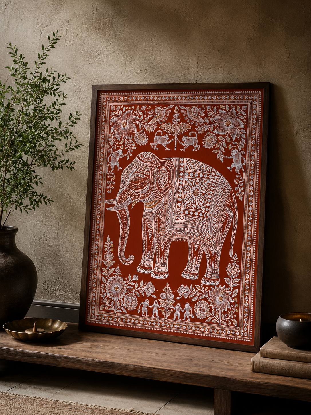 Terracotta Elephant Wall Art - Wall Art Decor - packaging - terracotta elephant wall art, indian elephant decor