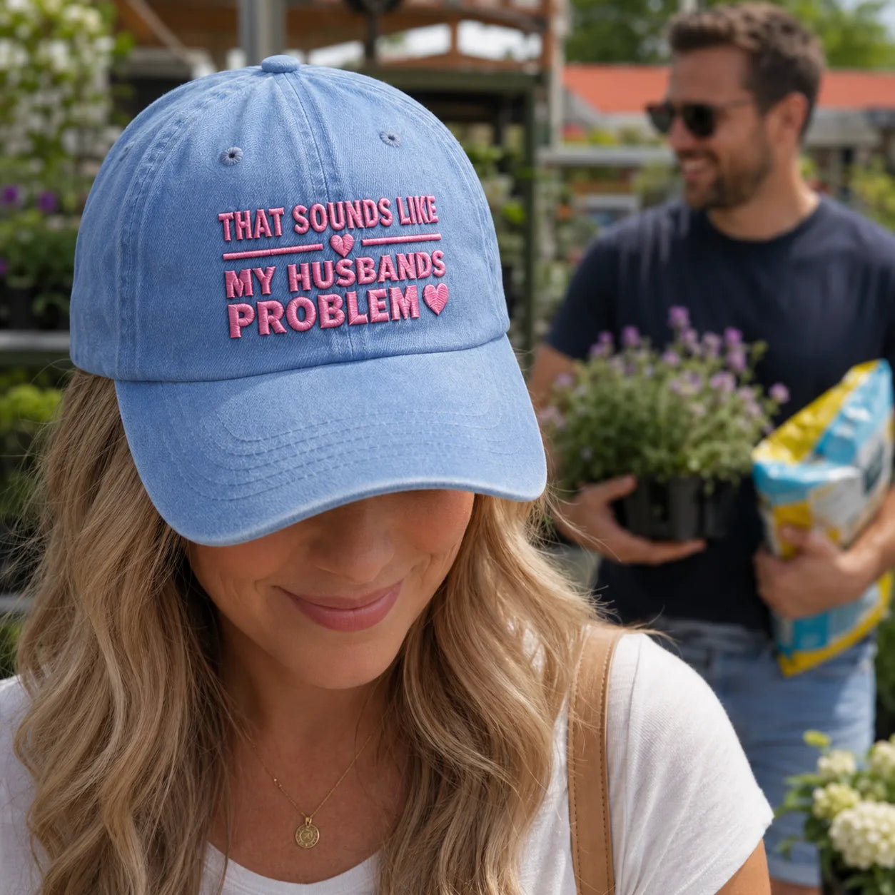 That Sounds Like My Husbands Problem Washed Cap - Washed Cap - alternate angle