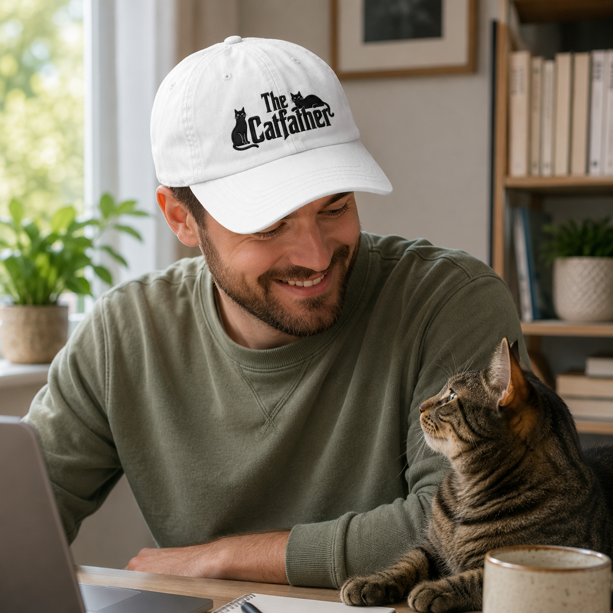 The Catfather Embroidered Washed Cap - Washed Cap - alternate angle