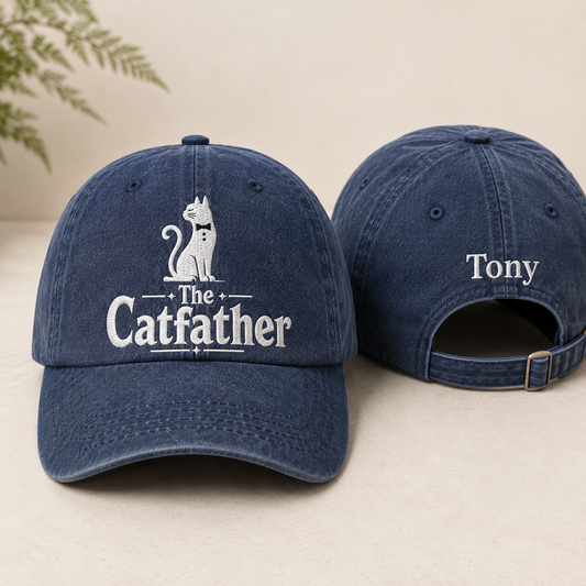 The Catfather Washed Cap - Washed Cap - front view