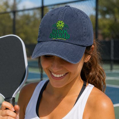 The Dink Squad Embroidered Washed Cap - Washed Cap - side view