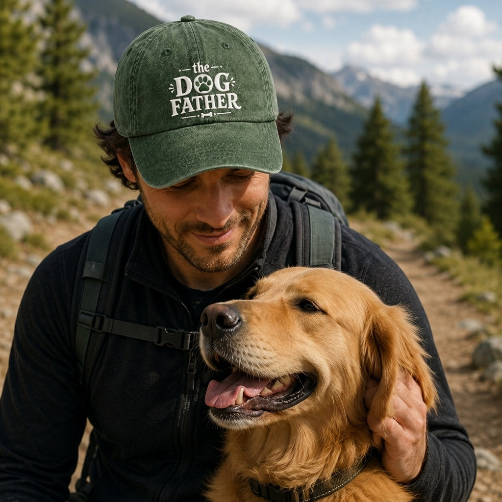 The Dog Father Washed Cap - detail