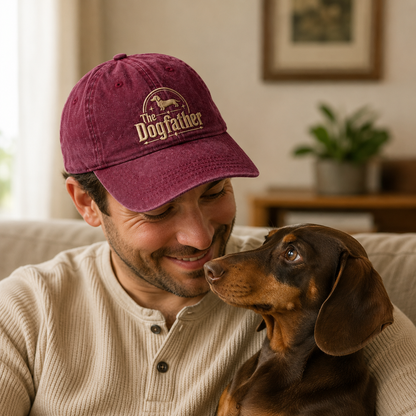 The Dogfather Embroidered Washed Cap - Washed Cap - alternate angle