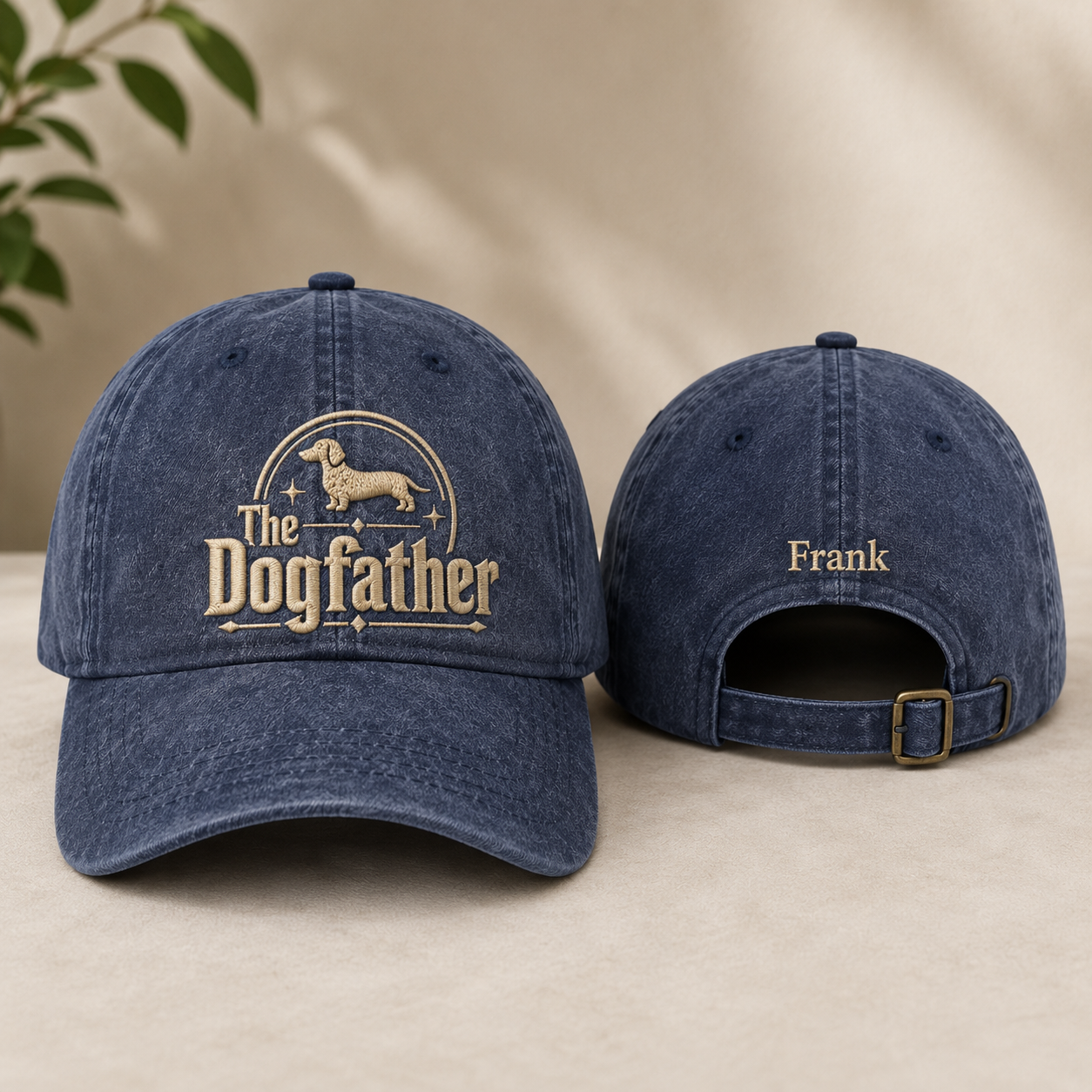 The Dogfather Embroidered Washed Cap - Washed Cap - front view