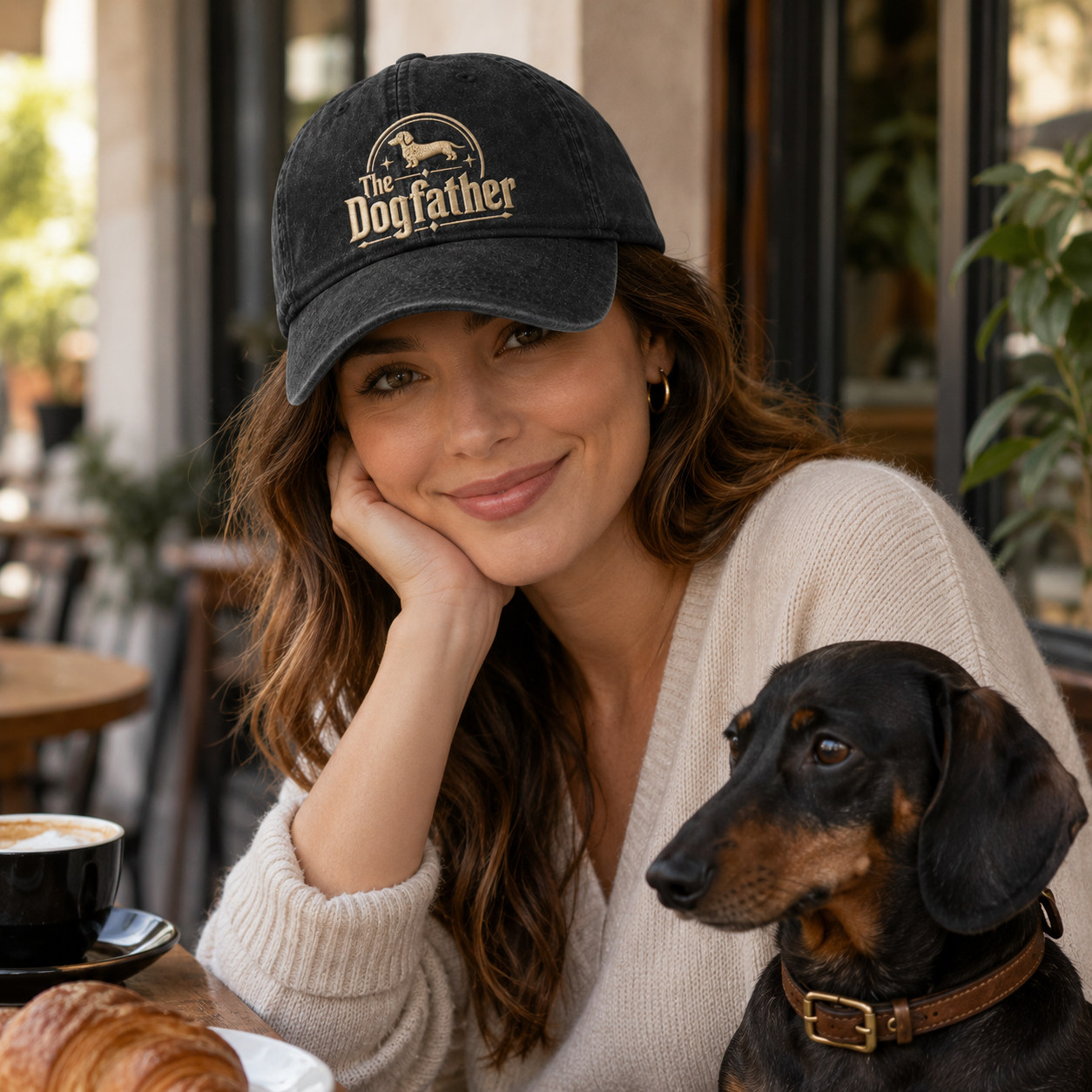 The Dogfather Embroidered Washed Cap - Washed Cap - lifestyle