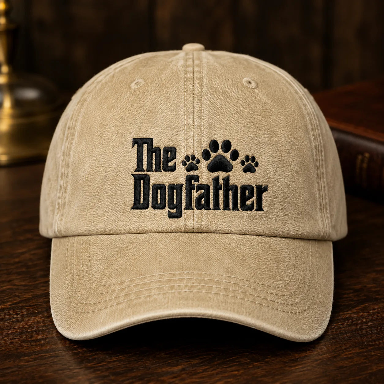 The Dogfather Washed Cap - washed cap - front view